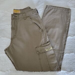 Wrangler Cargo Pants 32X32 100%Cotton Straight Leg Olive Brown EUC